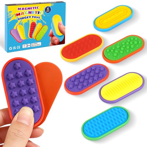 Noijilpi 6-Pack Silicone Fidget Toys for Anxiety, ADHD & Autism – Soft, Portable Stress Relief for Kids & Adults