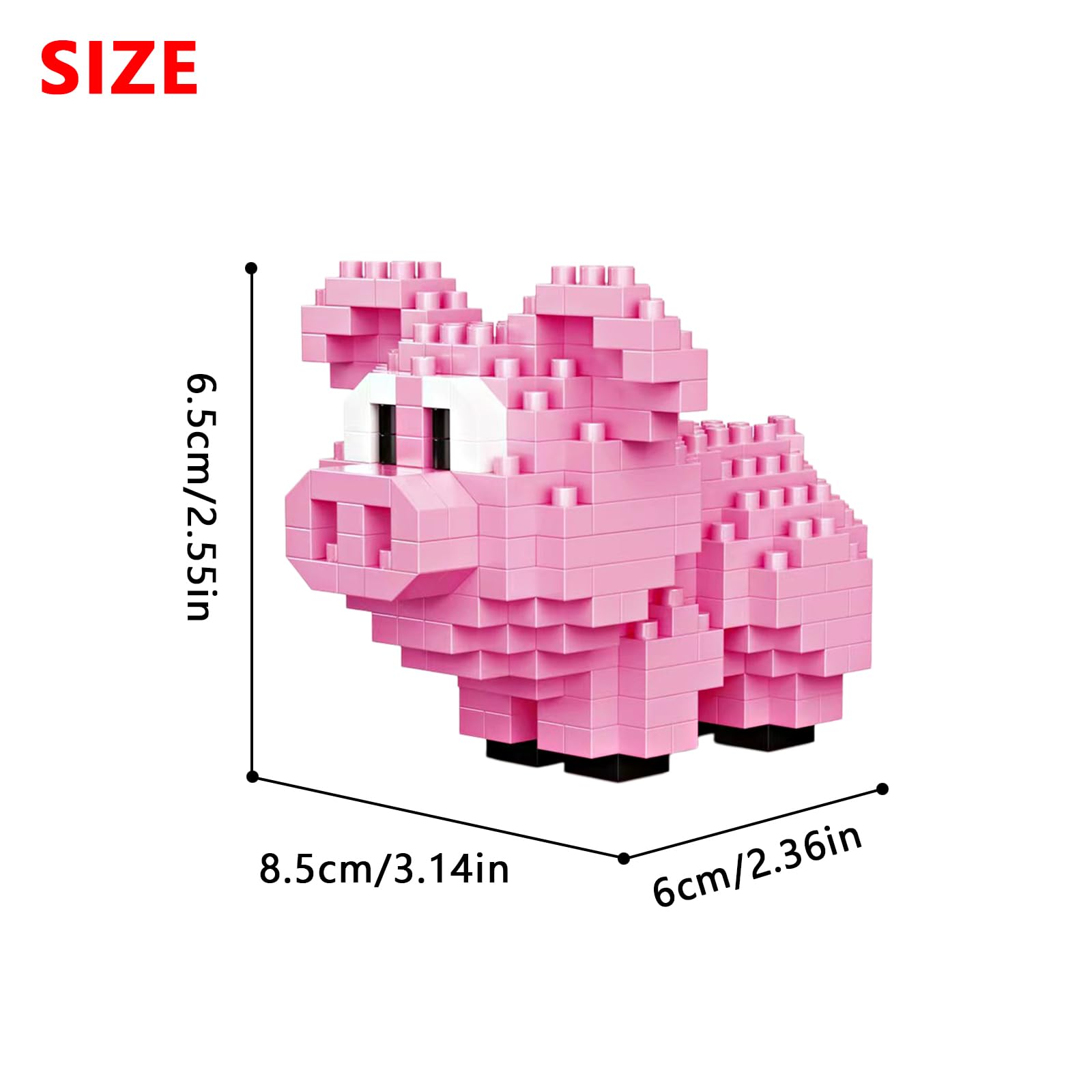 NOOLY Piglet Micro Building Blocks Set – 254 Pieces for Kids & Adults, Home/Office Decoration