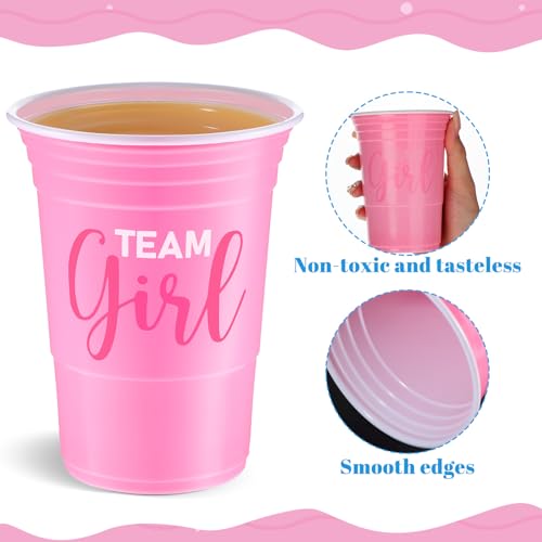 Norme 30-Pack Gender Reveal Cups – 16 oz Blue & Pink Disposable Party Cups with Team Boy/Girl Prints