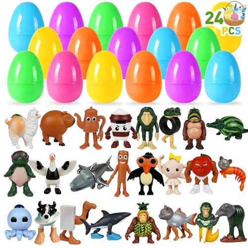 NOVASPORT 24PCS Italian Brainrot Easter Eggs - Prefilled Meme Figures for Egg Hunt & Basket Stuffers
