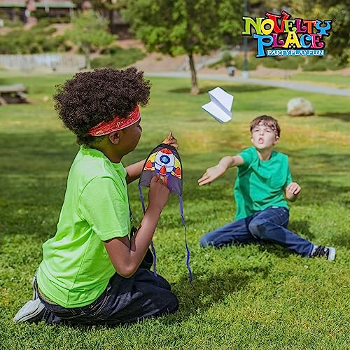 Novelty Place 2-Pack Thumb Ejection Kites – Bird and Rocket Designs for Easy Outdoor Fun