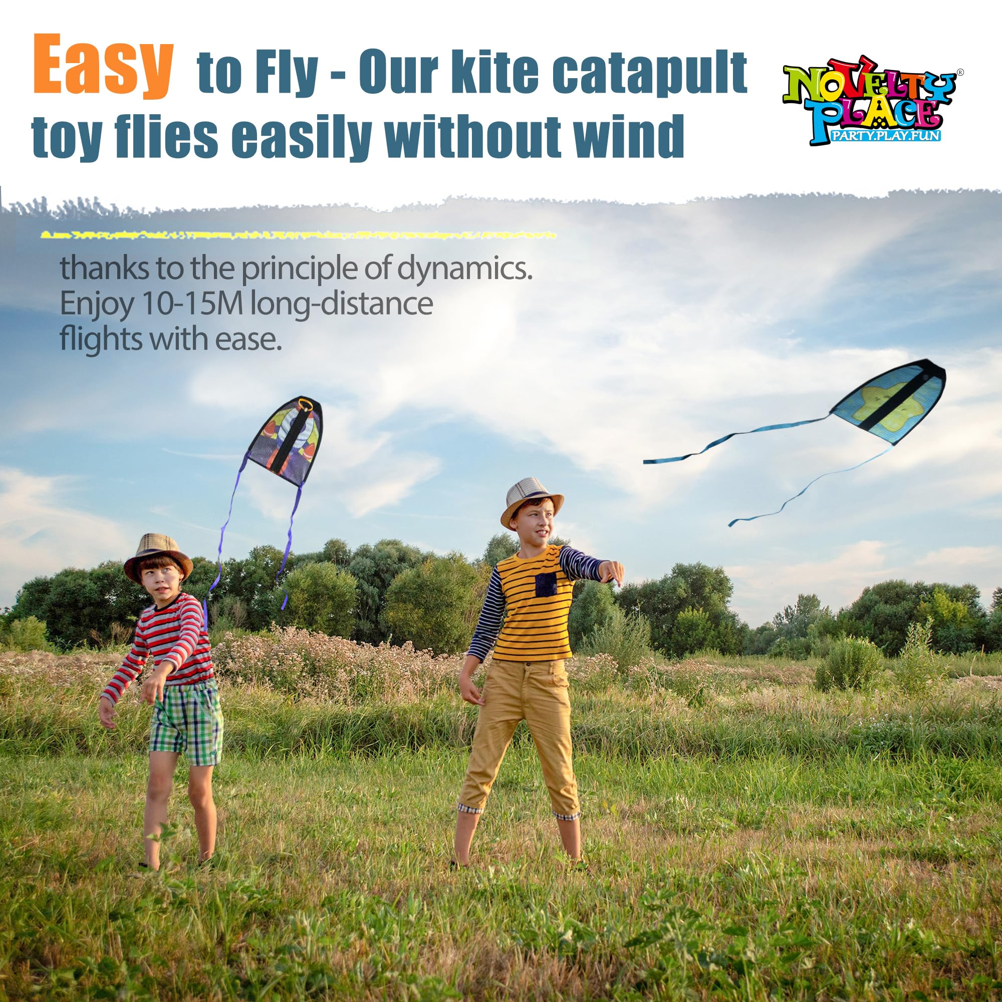 Novelty Place 2-Pack Thumb Ejection Kites – Bird and Rocket Designs for Easy Outdoor Fun