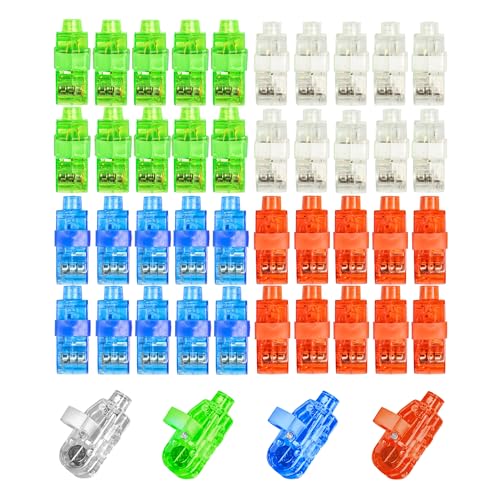 Novelty Place 40 LED Party Finger Lights – Reusable, Up to 24 Hours of Light