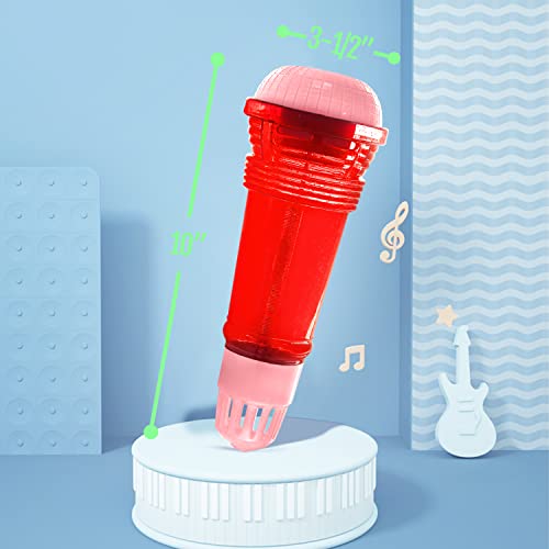Novelty Place Echo Mic - Battery-Free Retro Toy Microphone for Kids (Red & Pink)