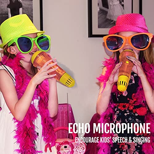 Novelty Place Echo Mic for Kids - Battery-Free Spring Echo Toy - 10" Yellow/Orange