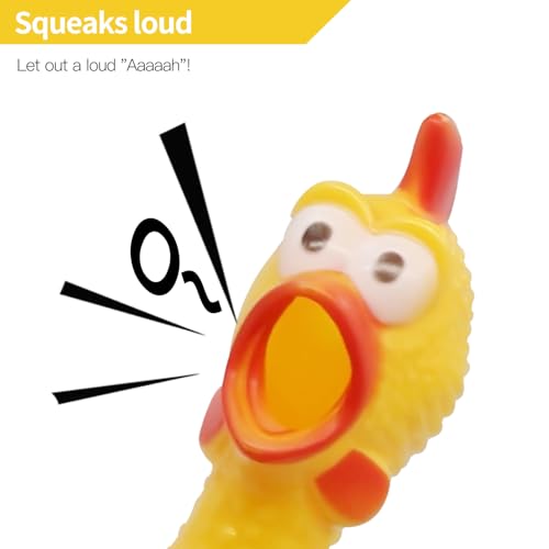 Novelty Place Large 16-Inch Squawking Chicken Dog Toy – Yellow Vinyl Squeaky Toy for Pets and Pranks