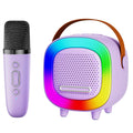 NTEEWAHY Mini Karaoke Machine with Bluetooth 5.3, 1 Wireless Mic, Purple, Portable Speaker for Kids Ages 4-12+