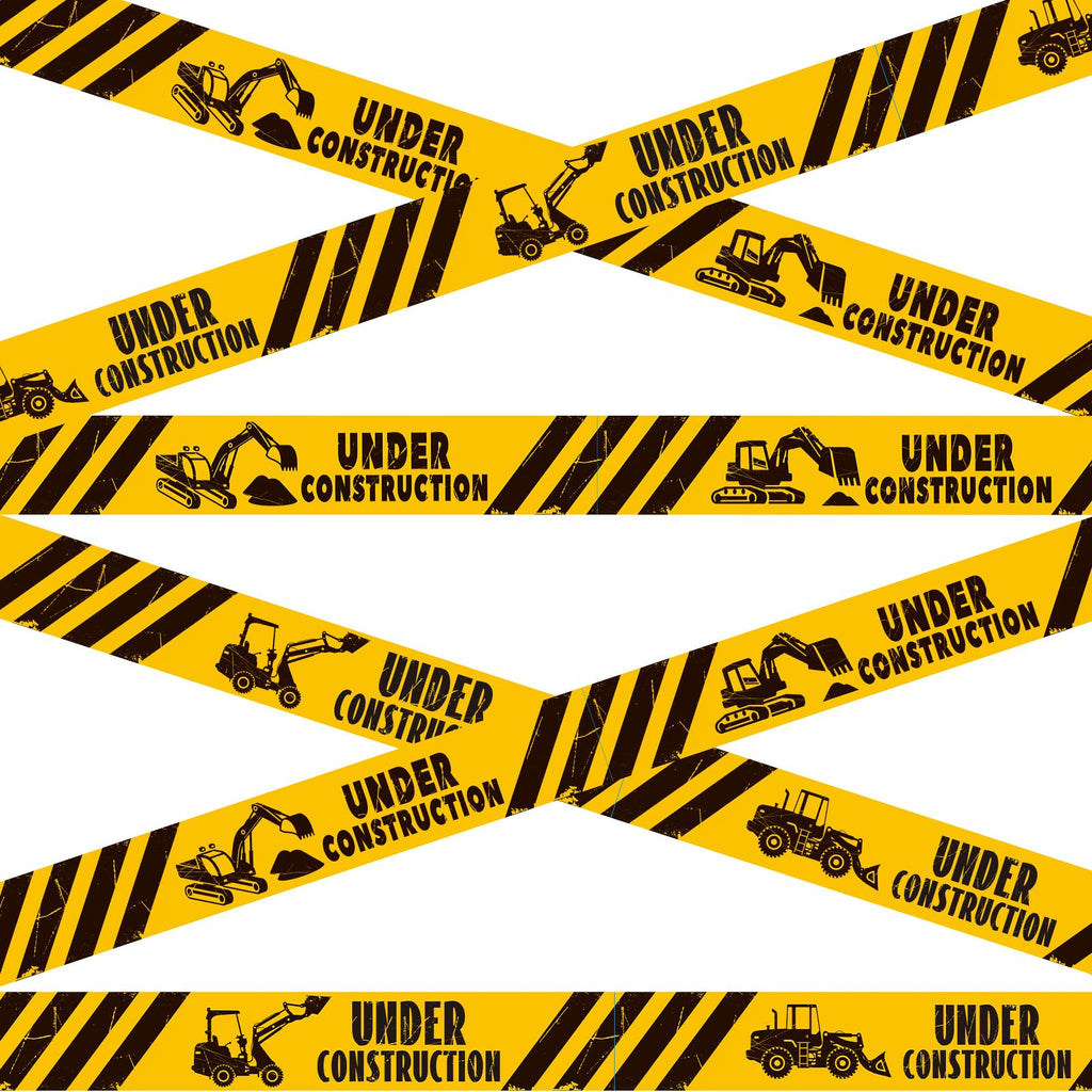 Nuanchu 2 Rolls Construction Party Tape – 3"x98ft Non-Stick Decorations for Construction Themed Birthday Parties