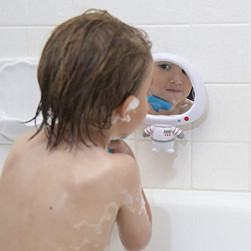 Nuby Astronaut Mirror Bath Toy Set – 3-Piece Interactive Baby Bathtub Toy for Toddlers 3+