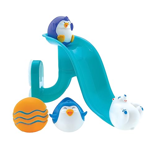 Nuby Penguin Slide Bath Toy Play Set with 4 Squirters – Interactive Bath Time Fun for Toddlers 12+ Months