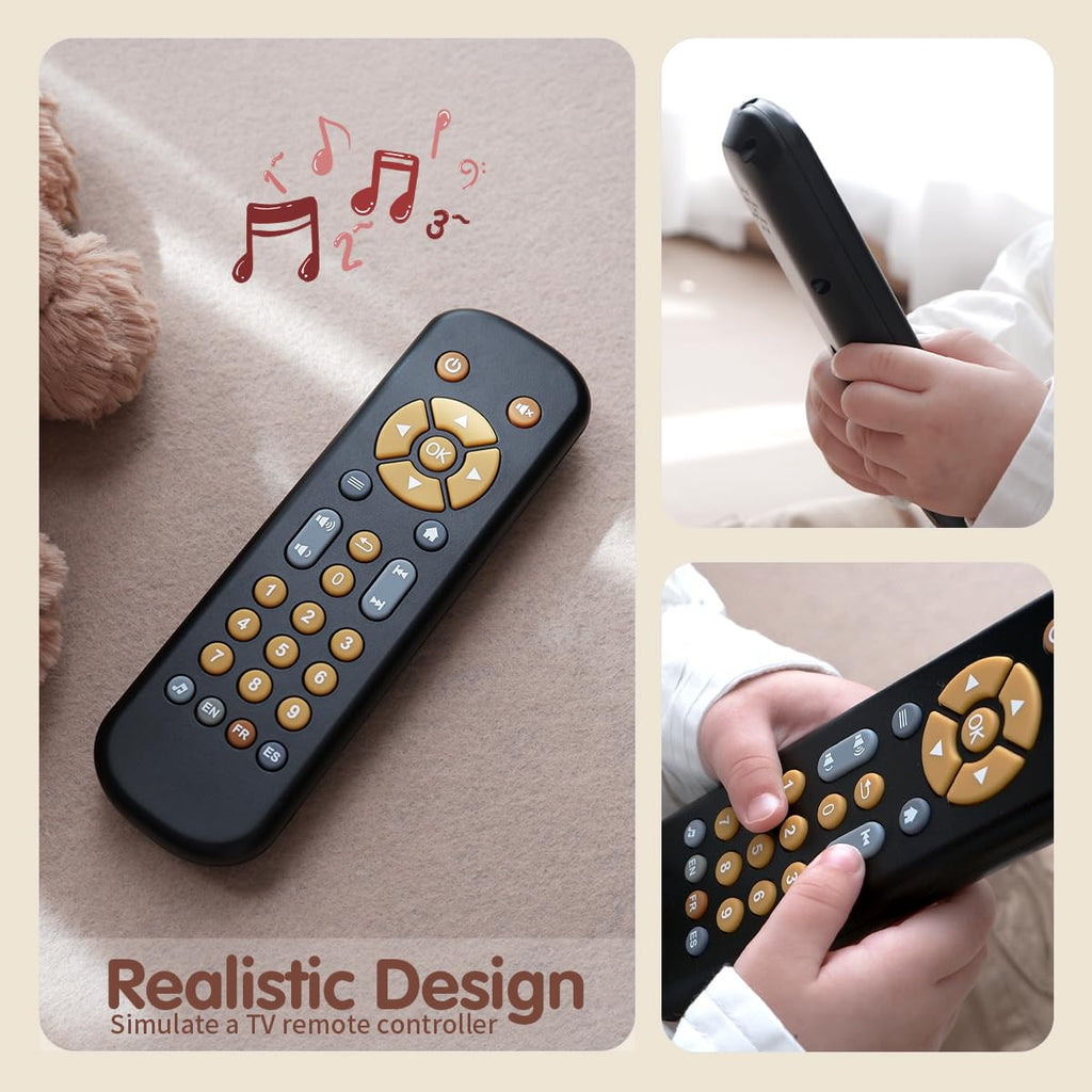 Nueplay Realistic Remote Toy for Toddlers – Lights, Music & Trilingual Number Learning (Ages 1-3, Black)