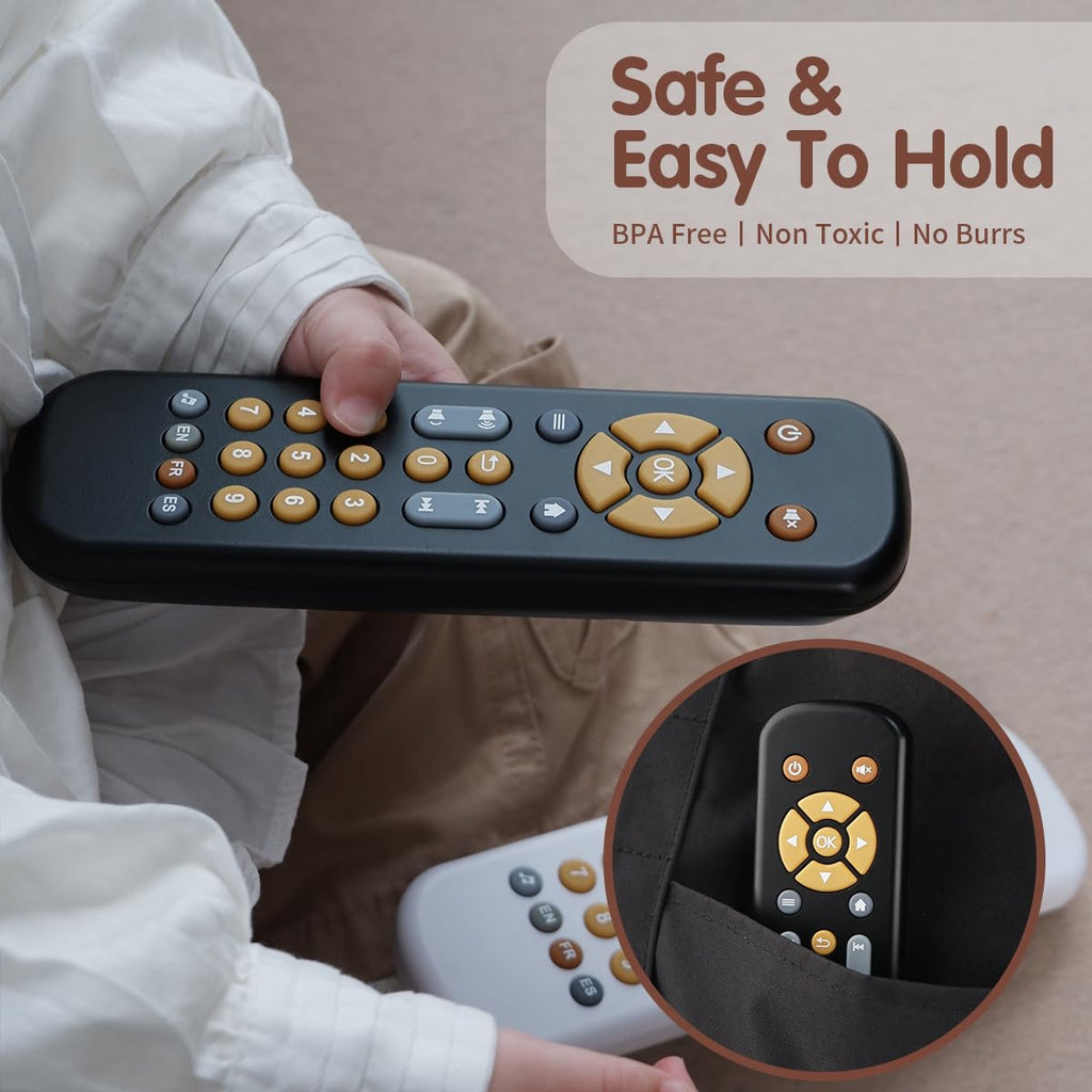 Nueplay Realistic Remote Toy for Toddlers – Lights, Music & Trilingual Number Learning (Ages 1-3, Black)