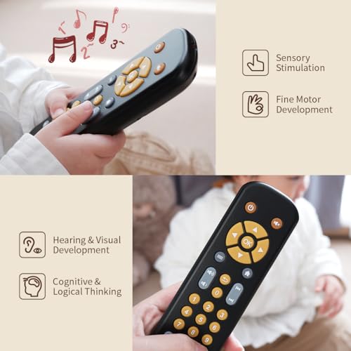 Nueplay Realistic Remote Toy for Toddlers – Lights, Music & Trilingual Number Learning (Ages 1-3, Black)