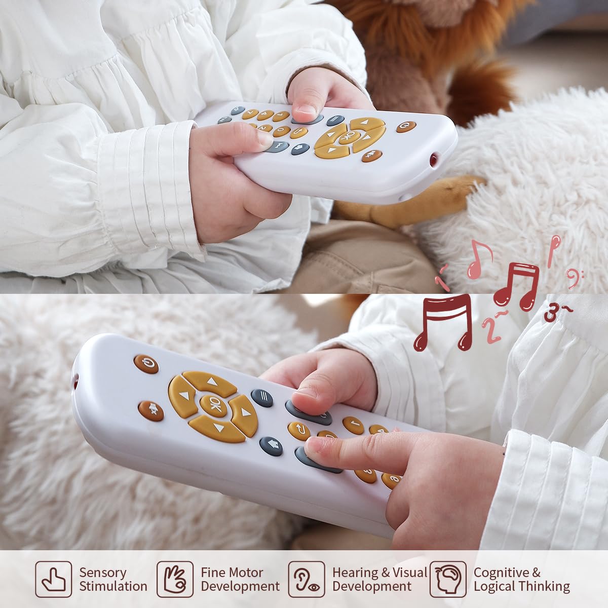Nueplay Toddler Learning Controller – Trilingual Pretend Remote with Lights & Sounds for Ages 1-3