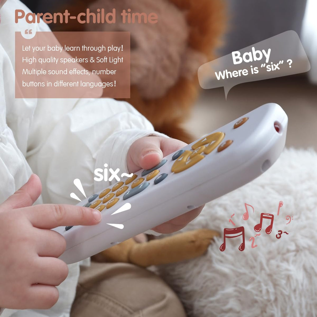 Nueplay Toddler Learning Controller – Trilingual Pretend Remote with Lights & Sounds for Ages 1-3