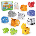 Number Matching Game for Toddlers 2-4, 20 Pieces with 10 Animal Figures, Double-Sided Numbers & Words, Montessori Toy