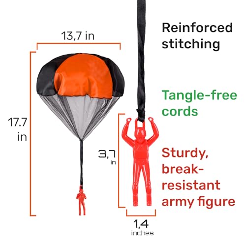 nutty toys Parachute Men for Kids – Tangle-Free Outdoor Flying Toy, 3-12 Years
