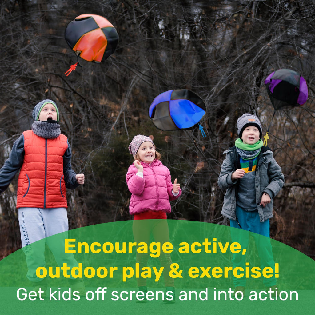 nutty toys Parachute Men for Kids – Tangle-Free Outdoor Flying Toy, 3-12 Years