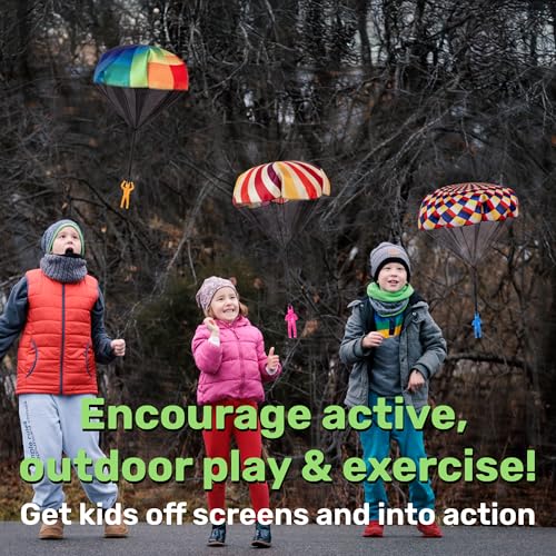 nutty toys Parachute Men – Tangle-Free Flying Toy for Kids Ages 3-12, Outdoor & Indoor Play