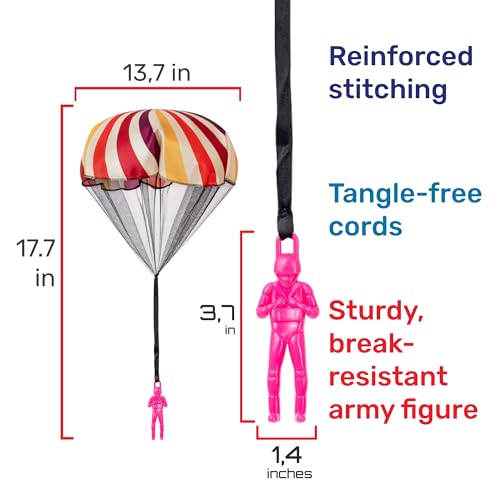 nutty toys Parachute Men – Tangle-Free Flying Toy for Kids Ages 3-12, Outdoor & Indoor Play