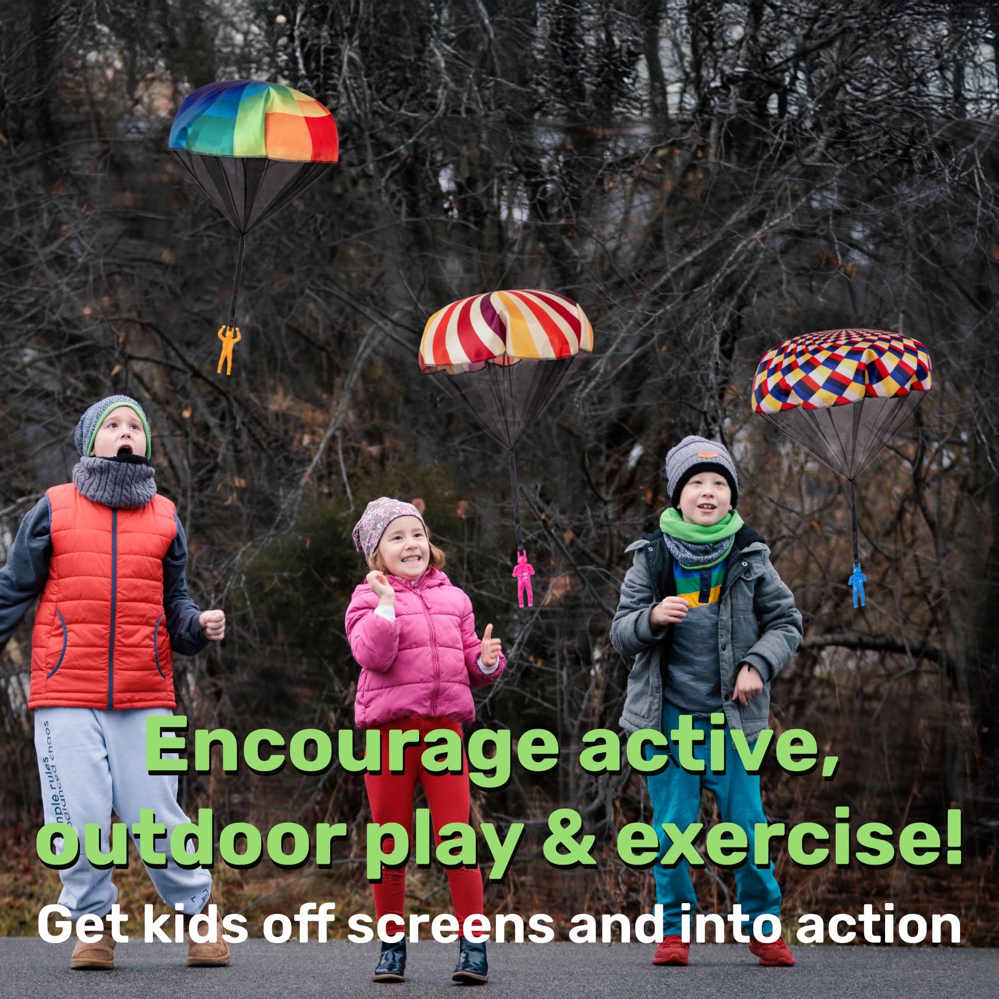 nutty toys Parachute Men – Tangle-Free Flying Toy for Kids Ages 3-12, Outdoor & Indoor Play