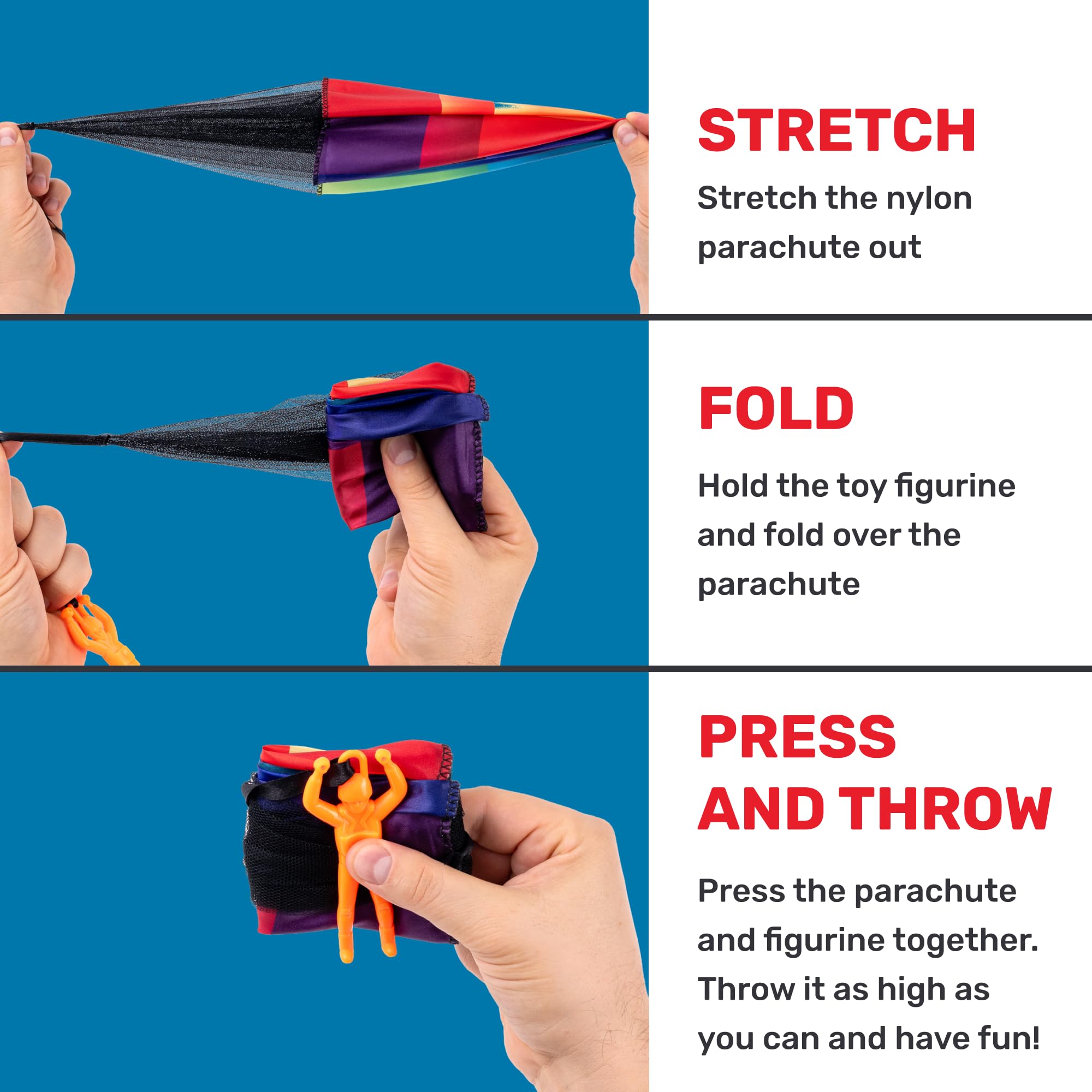 nutty toys Parachute Men – Tangle-Free Flying Toy for Kids Ages 3-12, Outdoor & Indoor Play