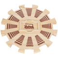 NVAAV Mexican Train Dominoes Wooden Hub - Pine, Felted Bottom, for 12 Players