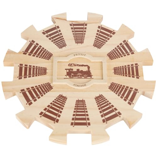 NVAAV Mexican Train Dominoes Wooden Hub - Pine, Felted Bottom, for 12 Players