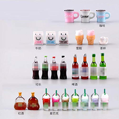 NWFashion 26-Piece Miniature Food & Drink Set – Hand-Painted Resin Dollhouse Decor