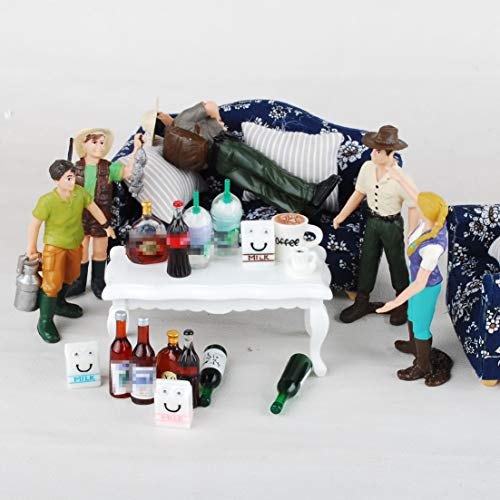 NWFashion 26-Piece Miniature Food & Drink Set – Hand-Painted Resin Dollhouse Decor