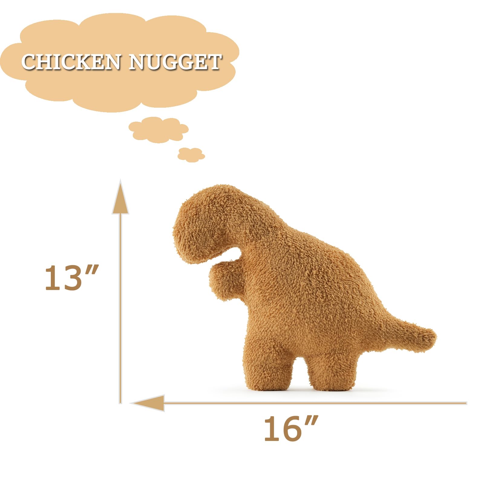 NXCHIZS Dino Nugget Pillow Plush – Funny Chicken Nugget Dinosaur Throw Pillow for Kids Room Decor