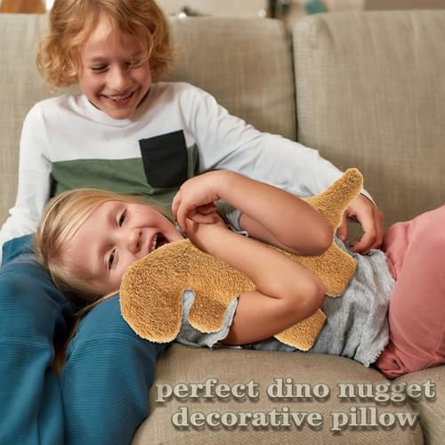 NXCHIZS Dino Nugget Pillow Plush – Funny Chicken Nugget Dinosaur Throw Pillow for Kids Room Decor