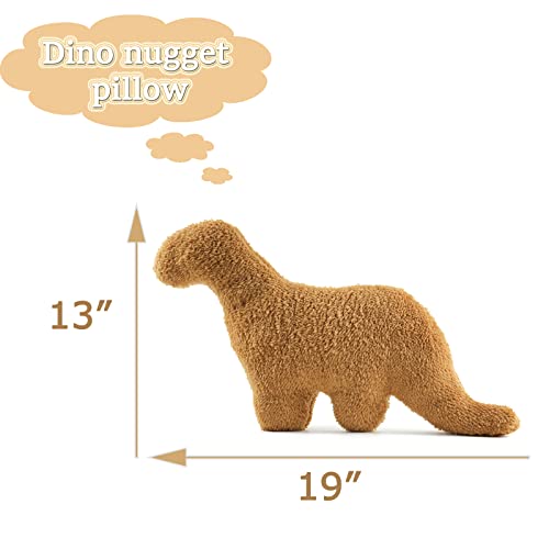 NXCHIZS Dino Nugget Pillow Plush – Funny Chicken Nugget Plushie, Dinosaur Throw Pillow for Kids Room Decor, Cute Stuffed Animal Gift Idea