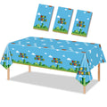 Nyhpar 3-Pack Video Game Tablecloths – Plastic Disposable Table Cover for Game Theme Birthday Party Decorations, 86.6 x 51.2 in