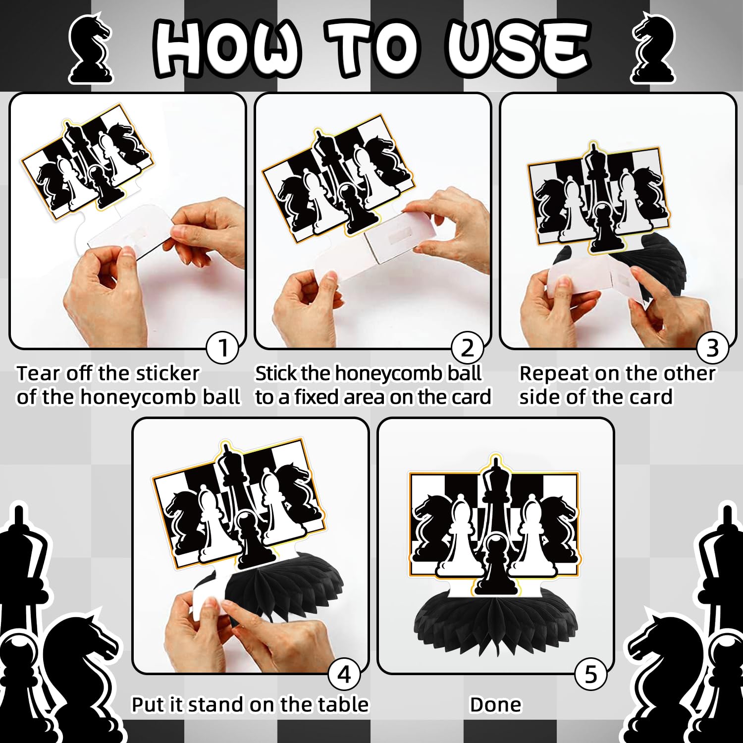 Obussgar Chess Birthday Party Decoration Set – 41 Pieces Including Banner, Balloons, Cake Toppers & More