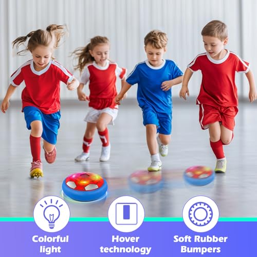 Ocditikl Hover Soccer Ball with LED Lights & Foam Bumper – Air Floating Soccer Toy for Kids Ages 5-12