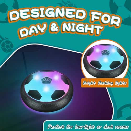 Ocditikl LED Hover Soccer Ball – Light Up Toy for Kids Ages 4-12, Indoor Floating Disc with Foam Edge, Includes Batteries