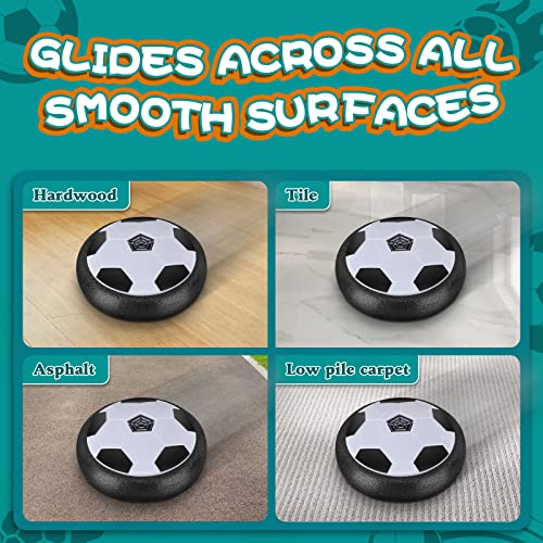 Ocditikl LED Hover Soccer Ball – Light Up Toy for Kids Ages 4-12, Indoor Floating Disc with Foam Edge, Includes Batteries