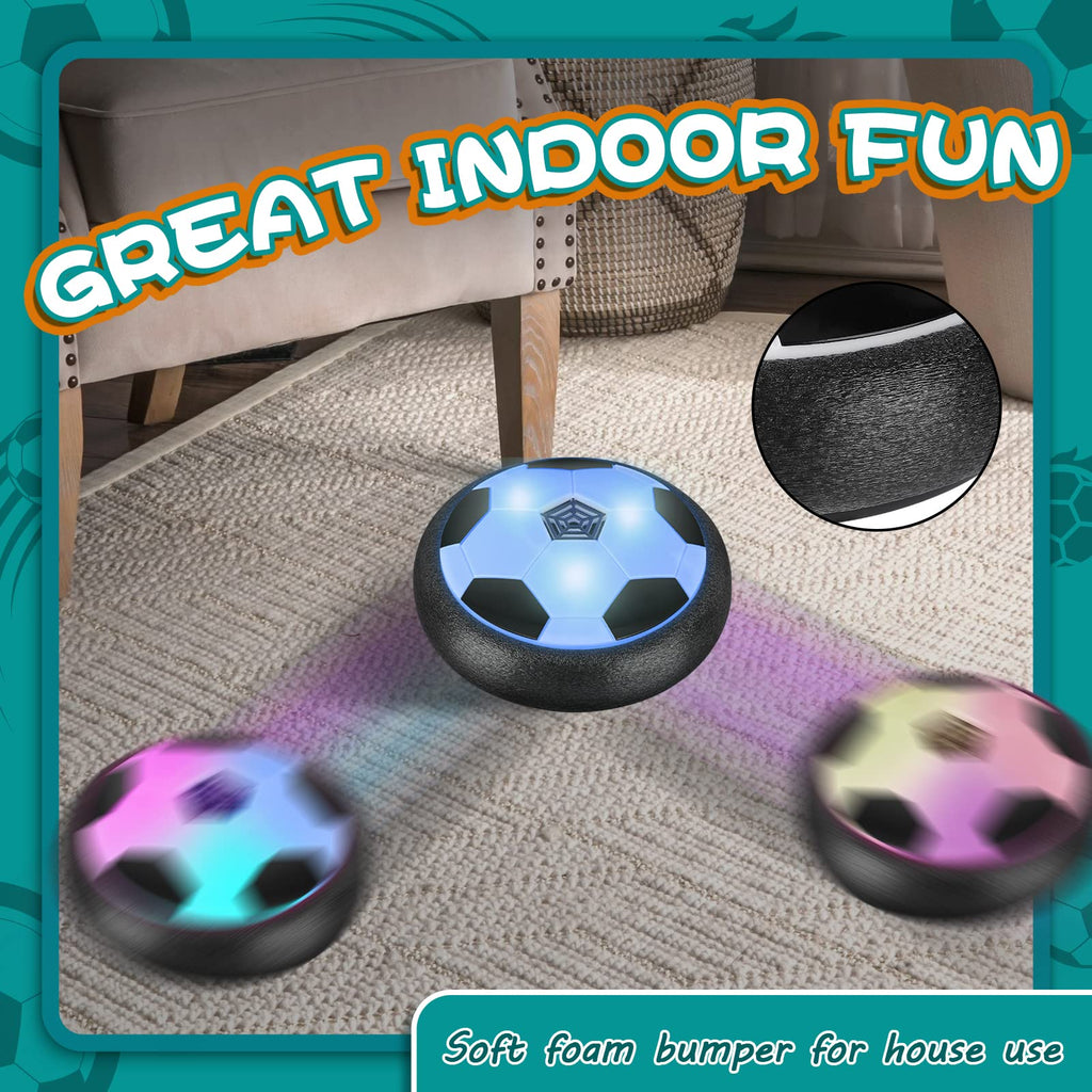 Ocditikl LED Hover Soccer Ball – Light Up Toy for Kids Ages 4-12, Indoor Floating Disc with Foam Edge, Includes Batteries