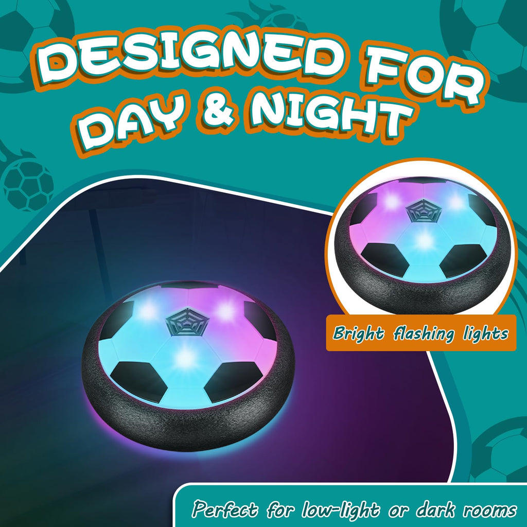 Ocditikl LED Hover Soccer Ball – Light Up Toy for Kids Ages 4-12, Indoor Floating Disc with Foam Edge, Includes Batteries