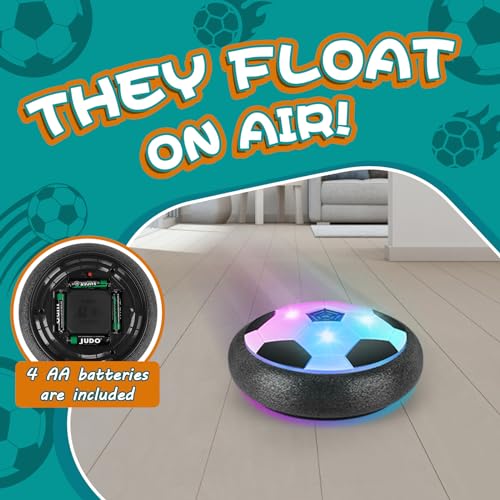 Ocditikl LED Hover Soccer Ball – Light Up Toy for Kids Ages 4-12, Indoor Floating Disc with Foam Edge, Includes Batteries