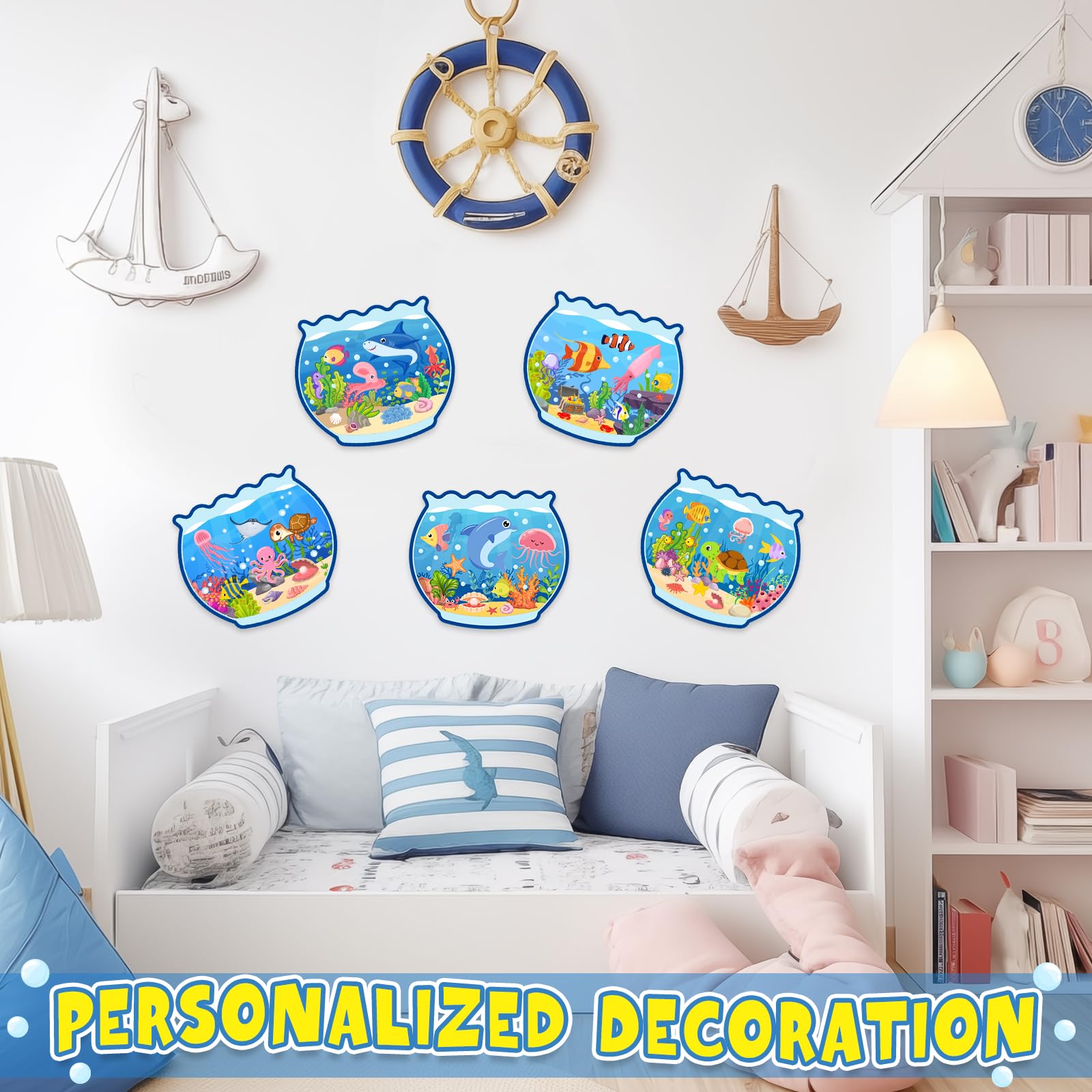 Ocean Animal Sticker Craft Kit - 24 Sets of DIY Under the Sea Scenes for Kids