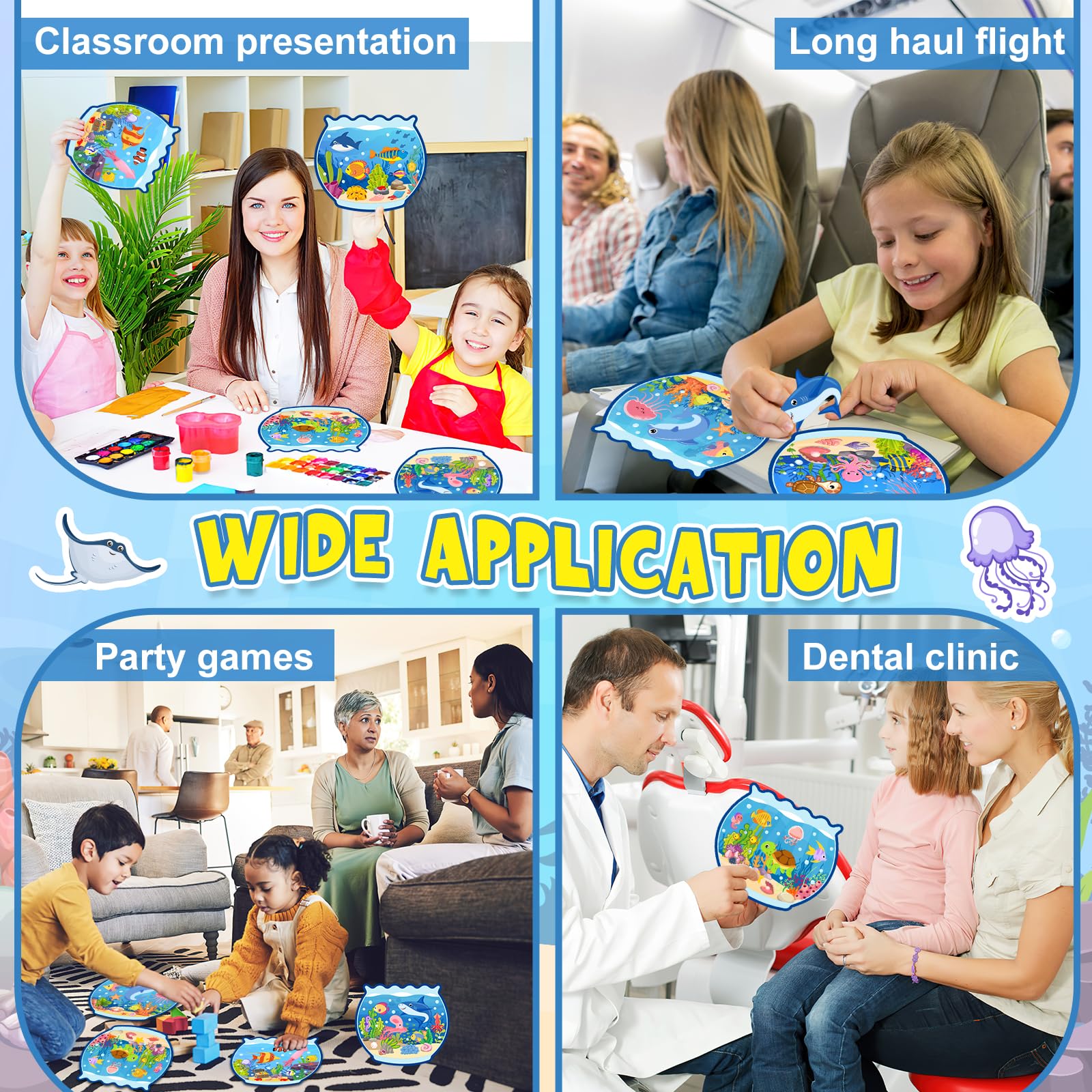 Ocean Animal Sticker Craft Kit - 24 Sets of DIY Under the Sea Scenes for Kids