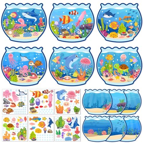 Ocean Animal Sticker Craft Kit - 24 Sets of DIY Under the Sea Scenes for Kids