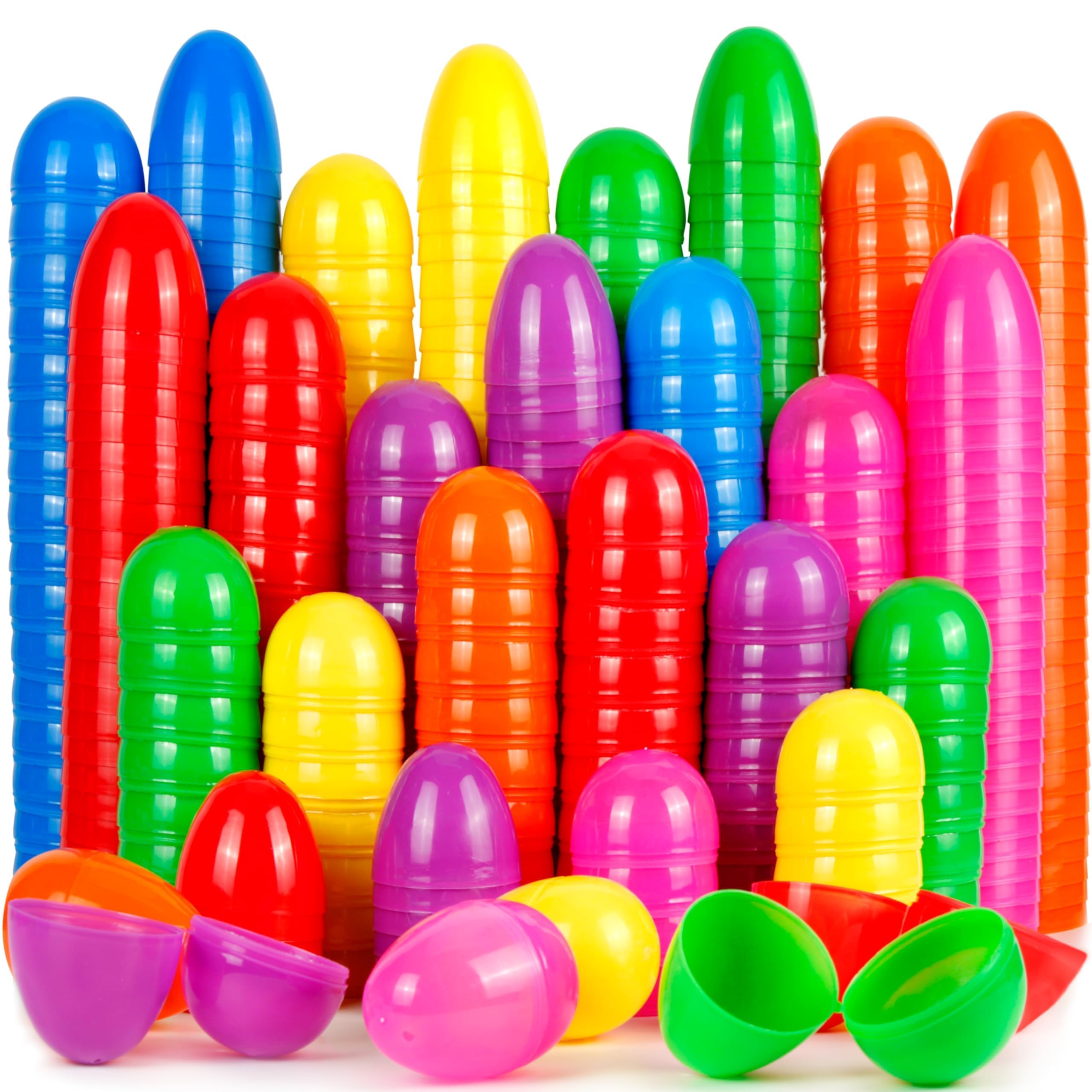OCTERIC 120-Pack 2.3" Fillable Plastic Easter Eggs in 7 Colors for Egg Hunts, Party Favors, and Classroom Prizes