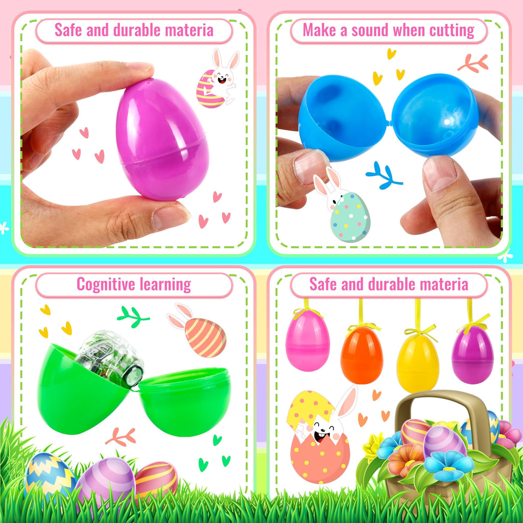 OCTERIC 120-Pack 2.3" Fillable Plastic Easter Eggs in 7 Colors for Egg Hunts, Party Favors, and Classroom Prizes