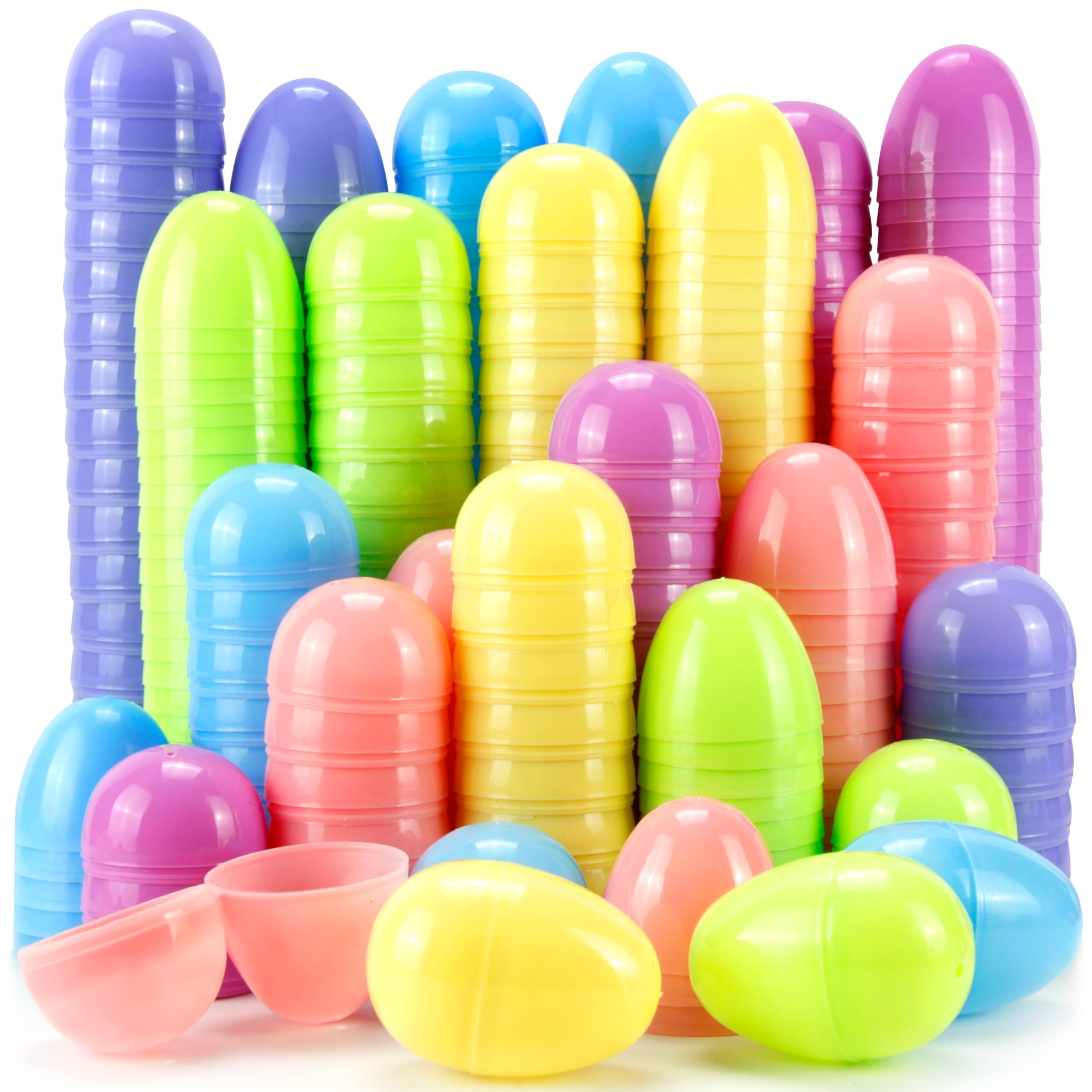 OCTERIC 120-Pack Fillable Plastic Easter Eggs - Pastel, 2.3", Bulk for Hunt, Basket, Party, Classroom