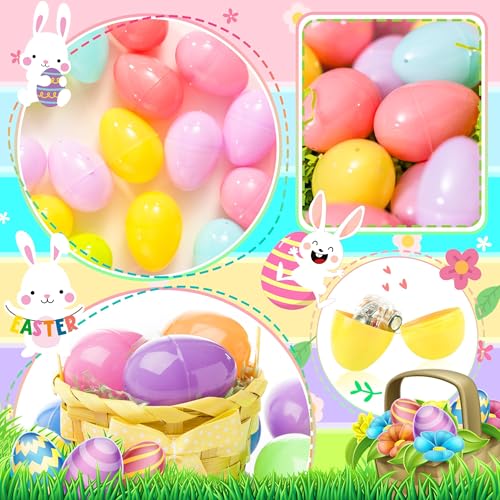 OCTERIC 180-Pack Fillable Plastic Easter Eggs - 2.3 Inch Pastel Colors for Egg Hunts, Basket Stuffers, and Party Favors
