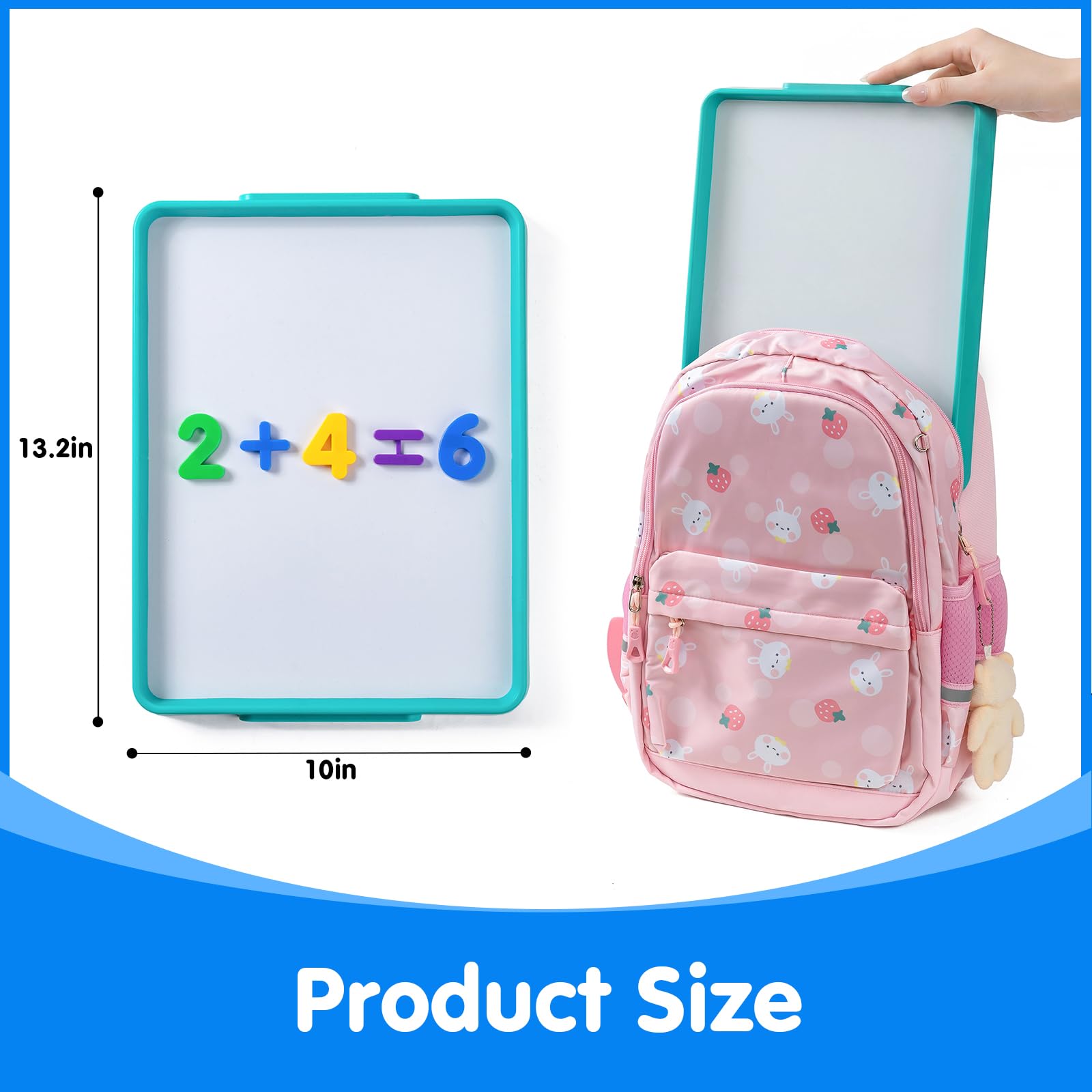 Odoorgames Magnetic Dry Erase Board for Kids – 13.2" x 10" Stackable Tray with Handle – Blue