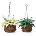 Odoria 1/12 Miniature Hanging Plants - 2 Resin Potted Plants for Dollhouse Decor